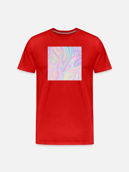 Iridescent Abstract Liquid Pastel Pattern - Men's Premium Organic T-Shirt - red