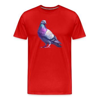 Tauben Taube - Männer Premium Bio T-Shirt - Rot - Vorne - Damien (186cm)