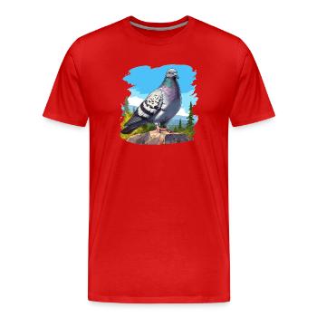 Tauben Taube - Männer Premium Bio T-Shirt - Rot - Vorne - Damien (186cm)