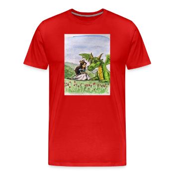 Prinzessin und Drachenwiese Bund - Männer Premium Bio T-Shirt - Rot - Vorne - Damien (186cm)