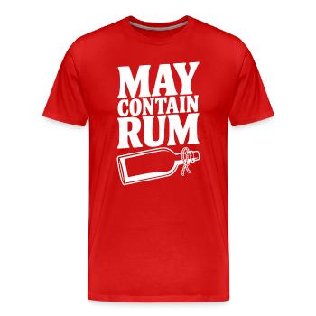 Kann Rum enthalten - Männer Premium Bio T-Shirt - Rot - Vorne - Damien (186cm)