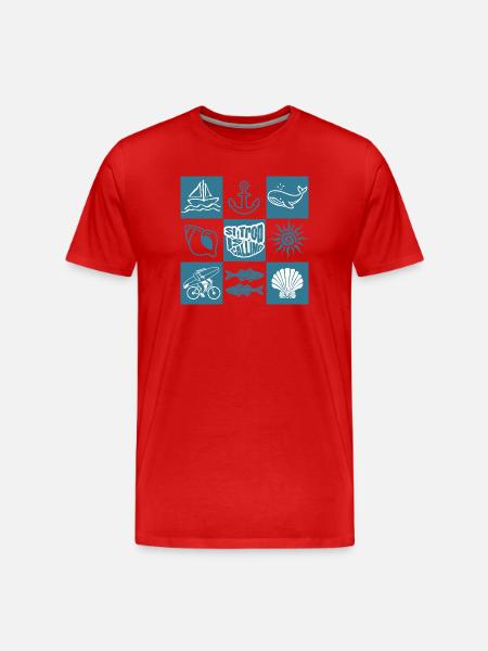 Calls of the Ocean Nautical Patterns - Men's Premium Organic T-Shirt - red