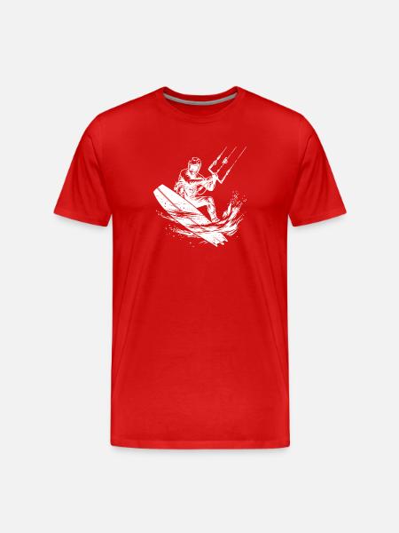 Kite surfing, seawater, wind, riding fun - Men's Premium Organic T-Shirt - red
