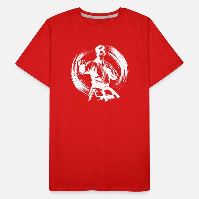 Dynamische Kampfpose Perfekte Karate Silhouette Männer Premium Bio T-Shirt