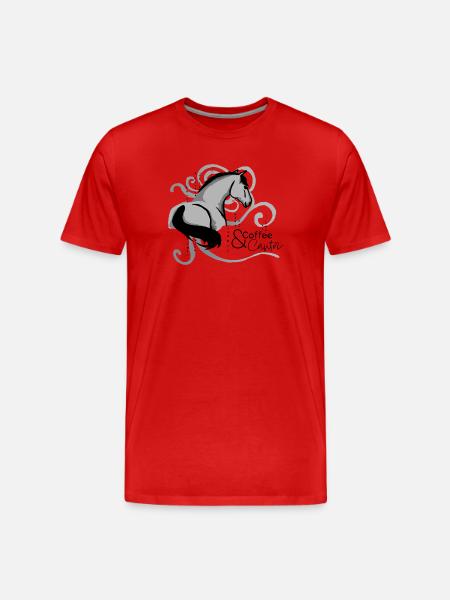 Horse Coffee & Canter - Men's Premium Organic T-Shirt - red