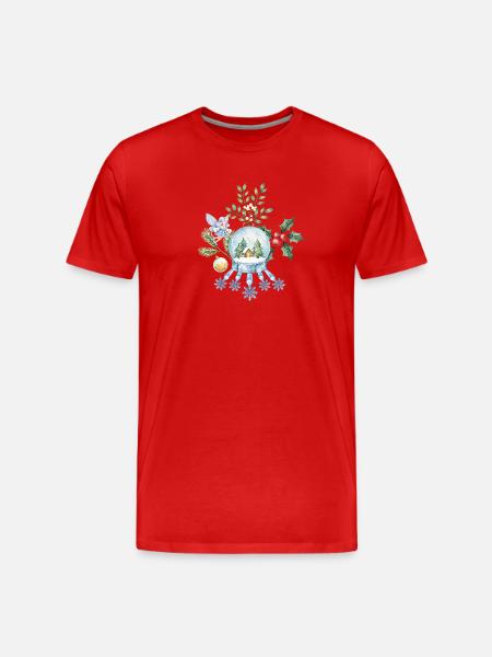 Enchanted Christmas Ball - Men's Premium Organic T-Shirt - red