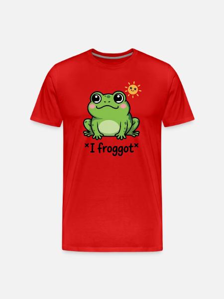 I Froggot – Süßes Frosch-Memeshirt - Männer Premium Bio T-Shirt - Rot