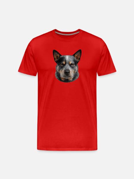 Grey-haired dog portrait - Men's Premium Organic T-Shirt - red