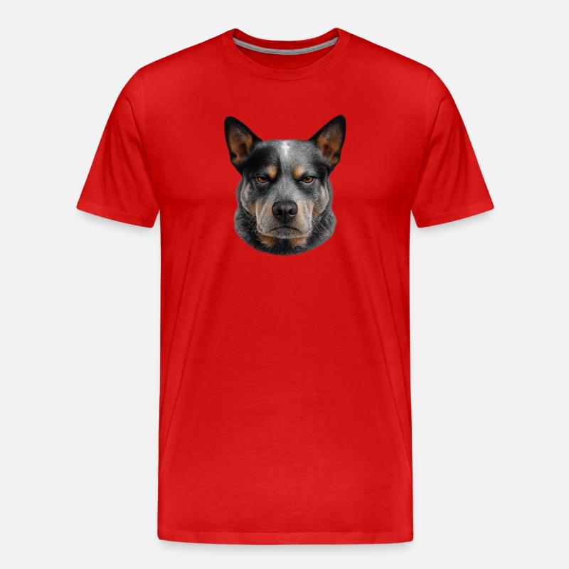 Grauhaariges Hundeporträt - Männer Premium Bio T-Shirt - Rot