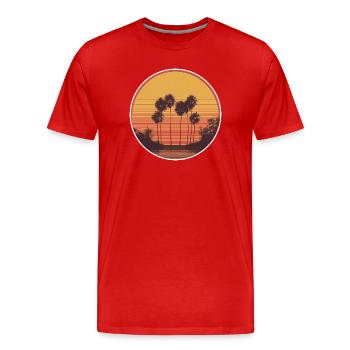 Sonnenuntergang Sunset Retro - T-shirt bio Premium Homme - rouge - Devant - Damien (186cm)