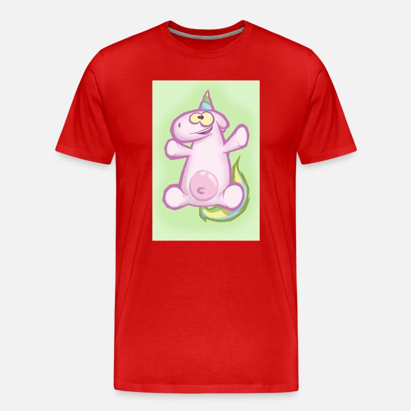 Das Einhorn - Männer Premium Bio T-Shirt - Rot