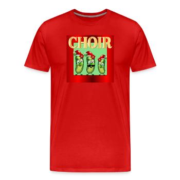 Christmas Santa Choir Pickles - Men's Premium Organic T-Shirt - red - Front - Damien (186cm)