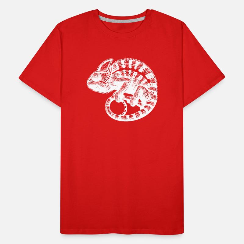 Caméléon mignon en mode camouflage T-shirt bio Premium Homme