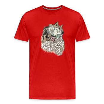 Deep Sea Coral Texture - Men's Premium Organic T-Shirt - red - Front - Damien (186cm)