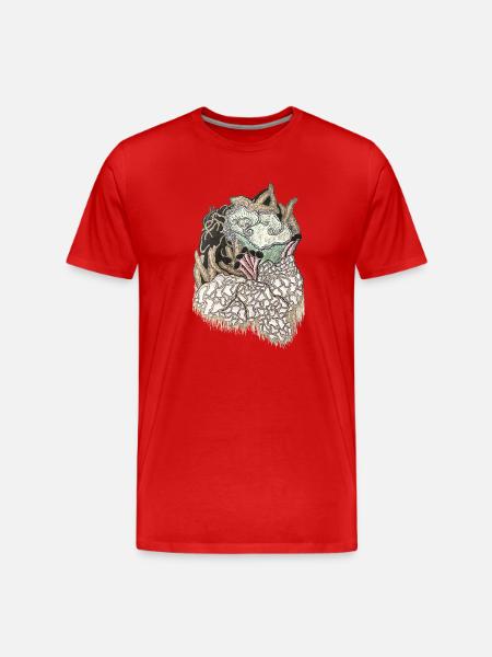 Tiefsee Korallentextur - Männer Premium Bio T-Shirt - Rot