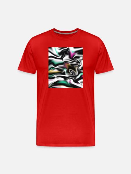 Holographic Flow - mystical abstract - Men's Premium Organic T-Shirt - red