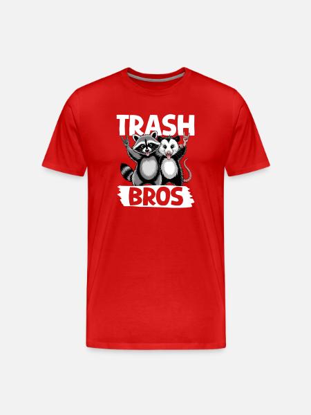 Funny Opossum and Raccoon - Men's Premium Organic T-Shirt - red