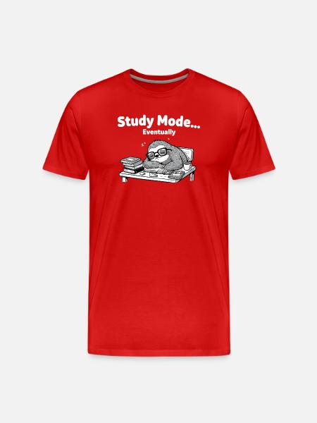 Sleep mode Sloth at the desk - Men's Premium Organic T-Shirt - red