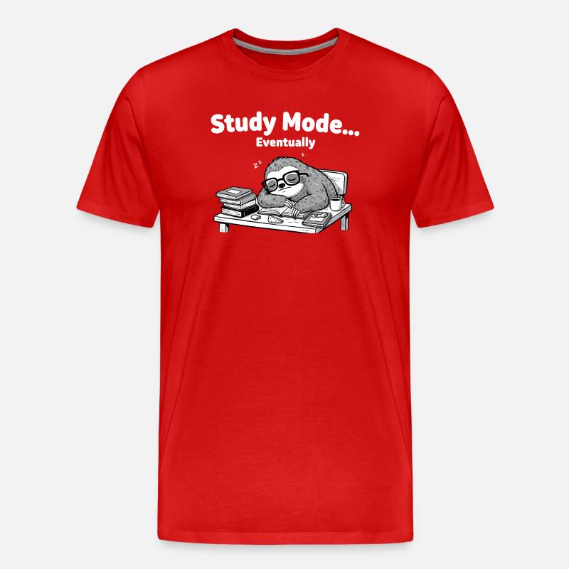 Schlafmodus Sloth am Schreibtisch - Männer Premium Bio T-Shirt - Rot