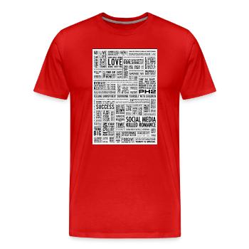 manifeste - T-shirt bio Premium Homme - rouge - Devant - Damien (186cm)