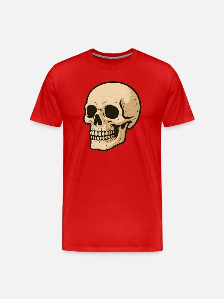 Sepia Skull Illustration - Men's Premium Organic T-Shirt - red