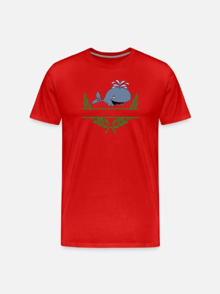 Whale with Namespace - Men's Premium Organic T-Shirt - red