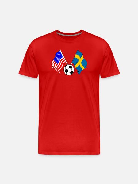 Football Sweden vs USA - Men's Premium Organic T-Shirt - red