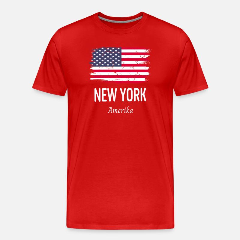 New York - Männer Premium Bio T-Shirt - Rot