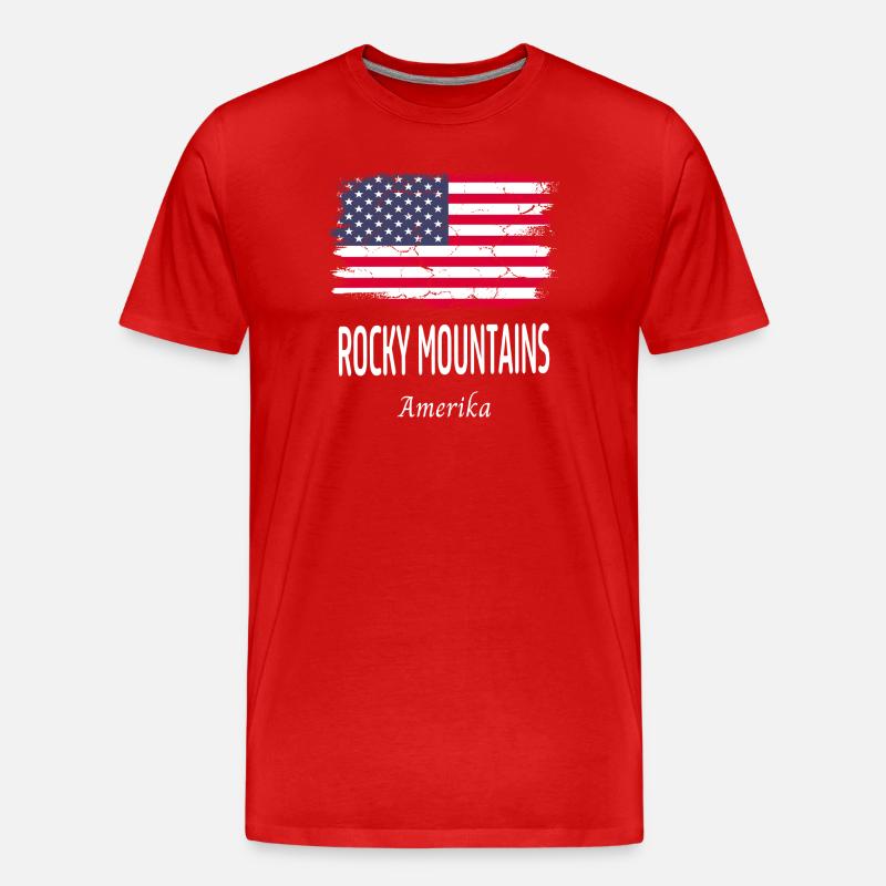 Rocky Mountains - Männer Premium Bio T-Shirt - Rot