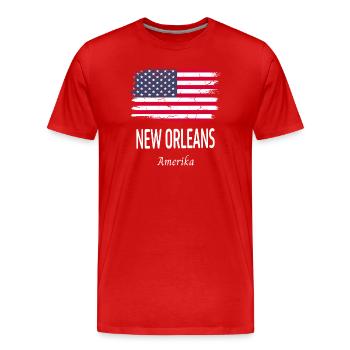 Nouvelle-Orléans - T-shirt bio Premium Homme - rouge - Devant - Damien (186cm)