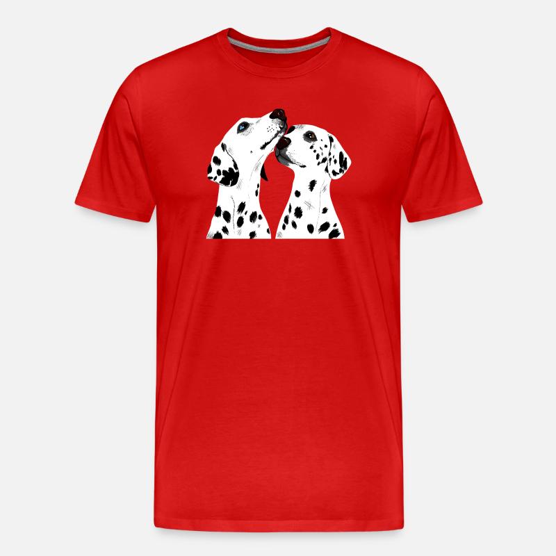 Zwei Dalmatiner - Männer Premium Bio T-Shirt - Rot