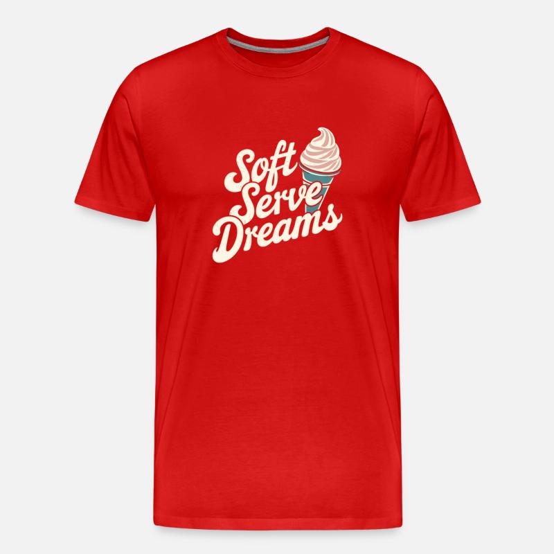 Soft Serve Dreams – Retro Eiscreme - Men's Premium Organic T-Shirt - red