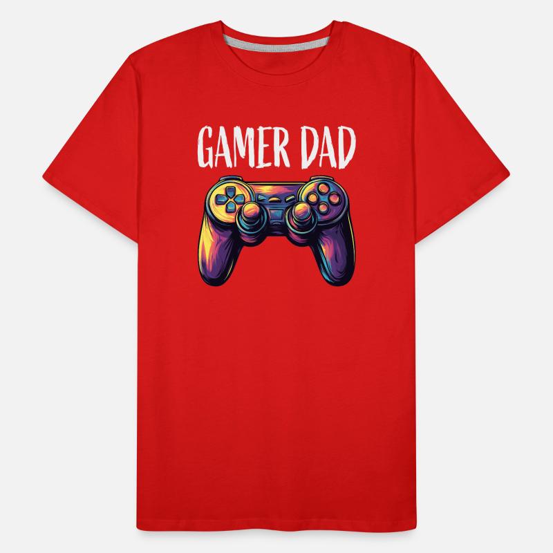 Gamer Dad Controller Neon T-shirt bio Premium Homme
