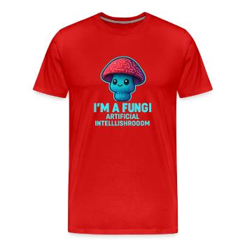 Künstliche Pilzfreundin Fungi AI - Männer Premium Bio T-Shirt - Rot - Vorne - Damien (186cm)