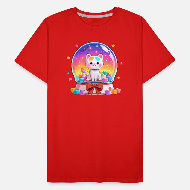 Rainbow Cats Snowglobe Men's Premium Organic T-Shirt
