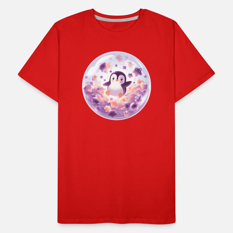 Pinguin in Seifenblasenkugel Männer Premium Bio T-Shirt