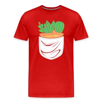 Cacti Plant Cactus - Men's Premium Organic T-Shirt - red - Front - Damien (186cm)