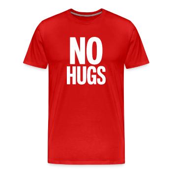 Pas de câlins s’il te plaît garde tes distances câlins antisociaux - T-shirt bio Premium Homme - rouge - Devant - Damien (186cm)
