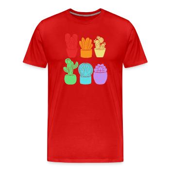 Cacti Plant Cactus - Men's Premium Organic T-Shirt - red - Front - Damien (186cm)