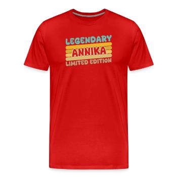 Annika als Name - Männer Premium Bio T-Shirt - Rot - Vorne - Damien (186cm)