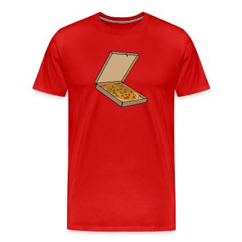 Pizzakarton-Pop-Art-Stück - Männer Premium Bio T-Shirt - Rot - Vorne - Damien (186cm)
