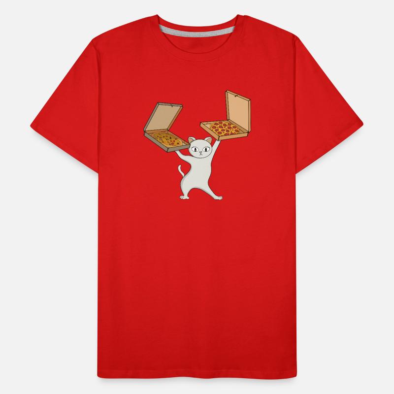 Pizza Paws Cat Juggling Pies Men's Premium Organic T-Shirt