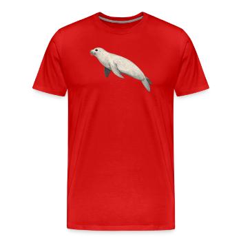 Geometric Seal - Men's Premium Organic T-Shirt - red - Front - Damien (186cm)