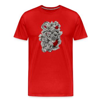 Draps noir et blanc avec accents rouges - T-shirt bio Premium Homme - rouge - Devant - Damien (186cm)