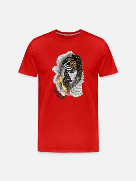 Geometric line drawing with scale pattern - Men's Premium Organic T-Shirt - red