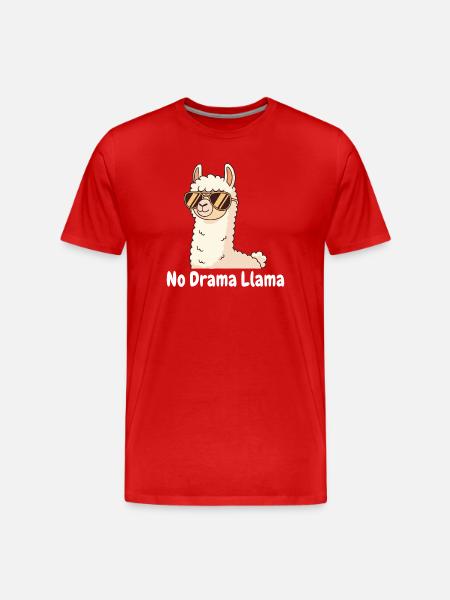 No Drama Llama Sunglasses - Men's Premium Organic T-Shirt - red