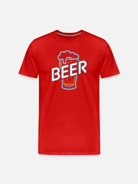 Beer - Cool Beer Logo - Men's Premium Organic T-Shirt - red