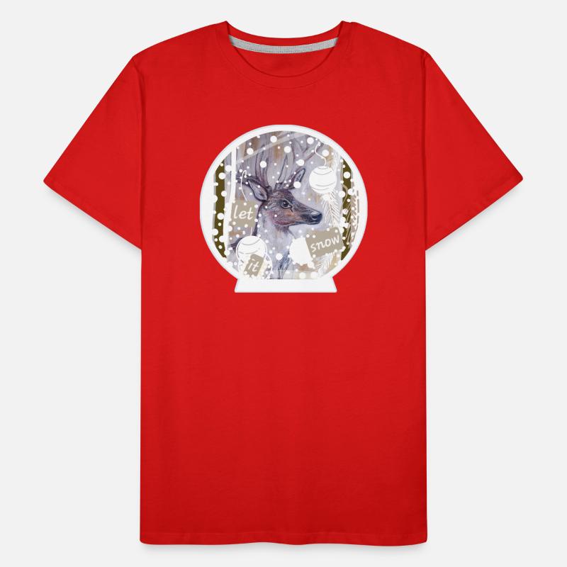 Cerf-boule à neige T-shirt bio Premium Homme