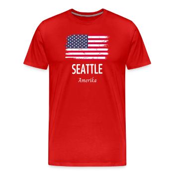 Seattle - Men's Premium Organic T-Shirt - red - Front - Damien (186cm)