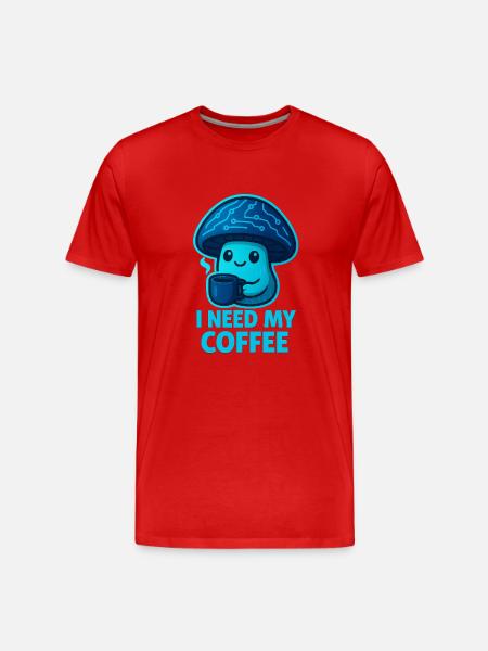 TechPilz Kaffee Power - Männer Premium Bio T-Shirt - Rot